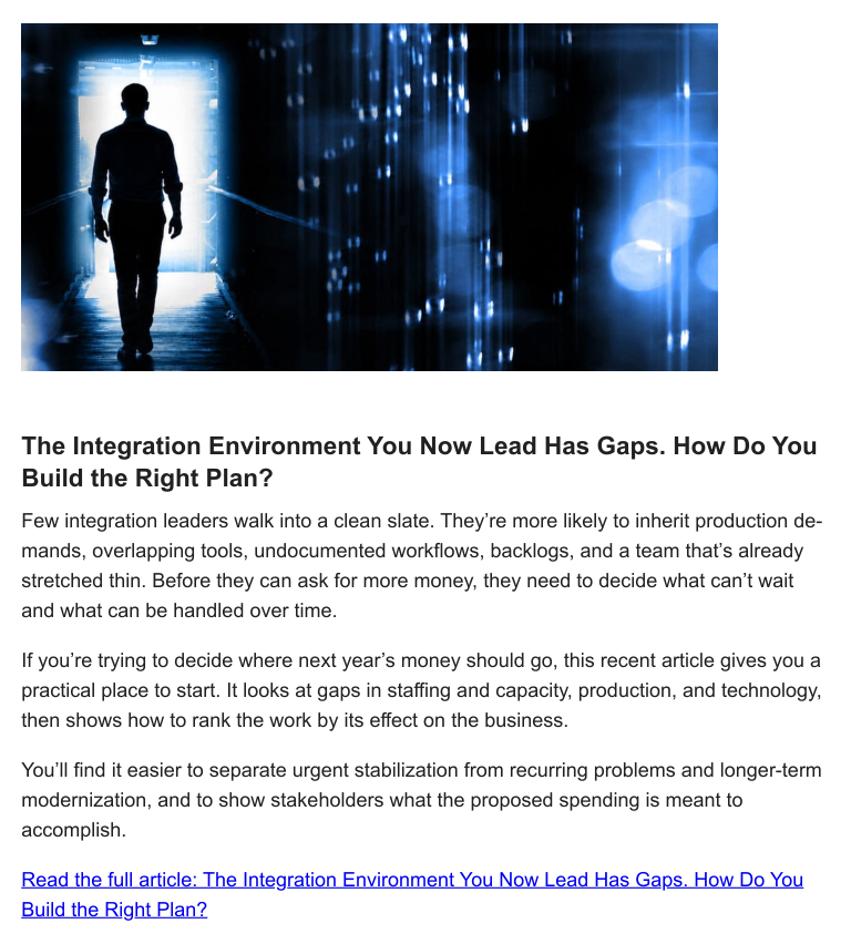 Lead story: integration gaps and budget priorities