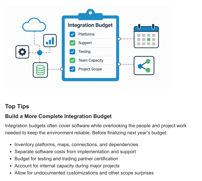Top Tips: building a complete integration budget